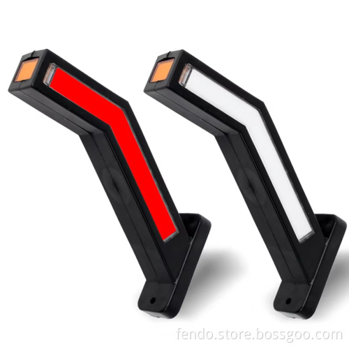 12-24V 17LED Amber Red White Truck Side Lamp - Stop Reverse Turn Tail Light